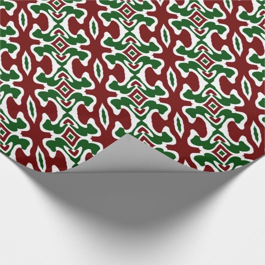 Trippy Squiggly Retro Mod Christmas Stripe Pattern Cadeaupapier (Hoek)