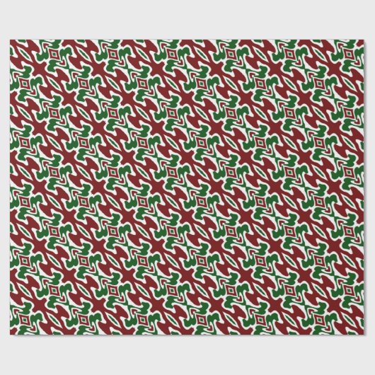 Trippy Squiggly Retro Mod Christmas Stripe Pattern Cadeaupapier (Vlak)