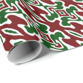 Trippy Squiggly Retro Mod Christmas Stripe Pattern Cadeaupapier (Rol Hoek)