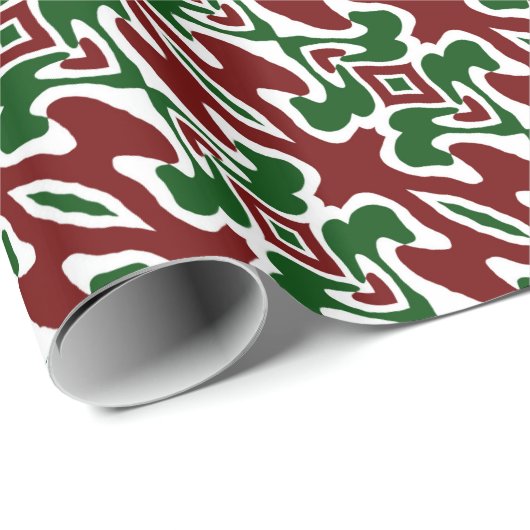 Trippy Squiggly Retro Mod Christmas Stripe Pattern Cadeaupapier (Rol Hoek)