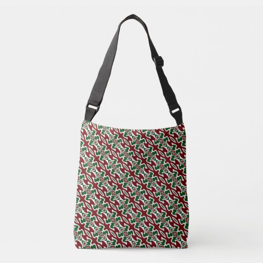 Trippy Squiggly Retro Mod Christmas Stripe Pattern Crossbody Tas (Voorkant)