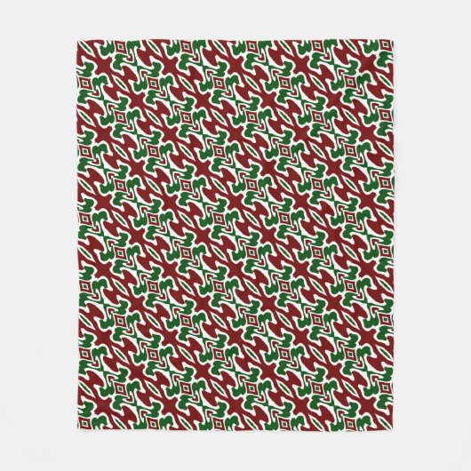 Trippy Squiggly Retro Mod Christmas Stripe Pattern Fleece Deken (Voorkant)
