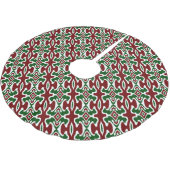 Trippy Squiggly Retro Mod Christmas Stripe Pattern Kerstboom Rok (Gekanteld)
