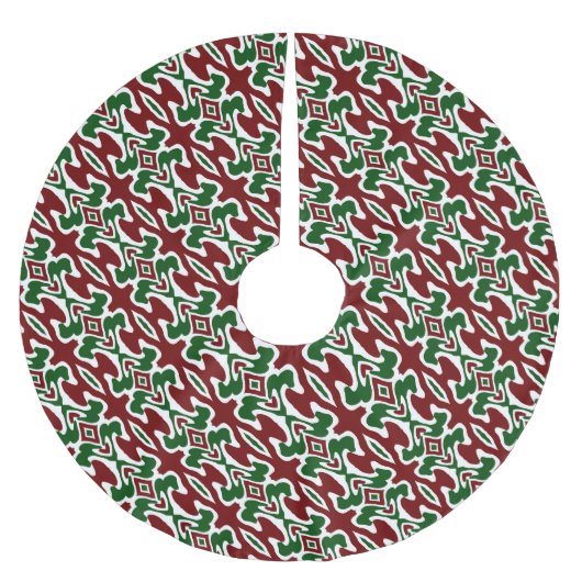 Trippy Squiggly Retro Mod Christmas Stripe Pattern Kerstboom Rok (Voorkant)