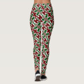 Trippy Squiggly Retro Mod Christmas Stripe Pattern Leggings (Achterkant)