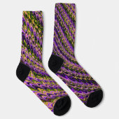 Trippy Squiggly Ripply Bohemian Funky Fractal Art Sokken (Rechts)