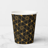 Trippy Starry Pattern Cool Yellow Star Black Papieren Bekers (Achterkant)