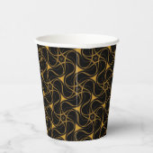 Trippy Starry Pattern Cool Yellow Star Black Papieren Bekers (Rechts)