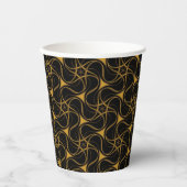 Trippy Starry Pattern Cool Yellow Star Black Papieren Bekers (Voorkant)