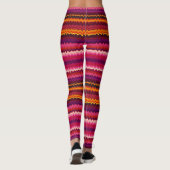 Trippy Stripes Bold Paars Psychedelic Glitchy Leggings (Achterkant)