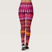 Trippy Stripes Paars en Roze Cool Psychedelic Leggings (Achterkant)