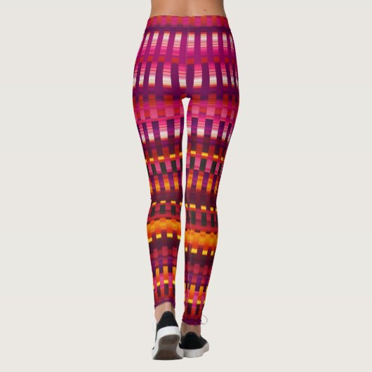 Trippy Stripes Paars en Roze Cool Psychedelic Leggings (Achterkant)