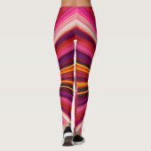 Trippy Stripes Paars en Roze Cool Psychedelic Leggings (Achterkant)