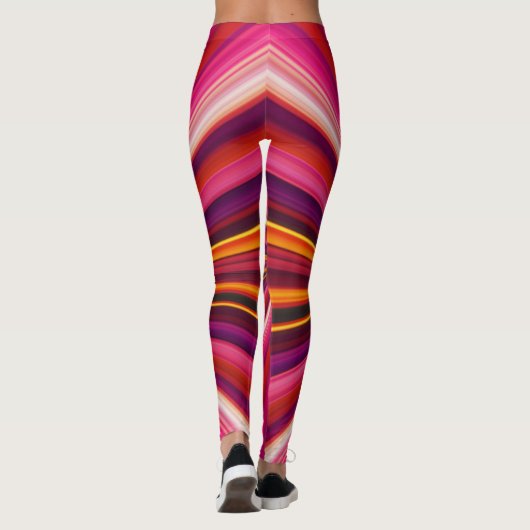 Trippy Stripes Paars en Roze Cool Psychedelic Leggings (Achterkant)