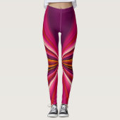 Trippy Stripes Paars en Roze Cool Psychedelic Leggings (Voorkant)