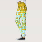 Trippy Stripes Yellow en Blue Psychedelic Pattern Leggings (Links)