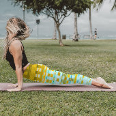 Trippy Stripes Yellow en Blue Psychedelic Pattern Leggings