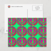 Trippy Stropdas-Dye Psychedelic Peace Sign Briefkaart (Voorkant / Achterkant)