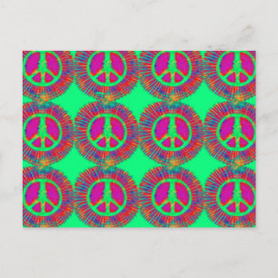 Trippy Stropdas-Dye Psychedelic Peace Sign Briefkaart