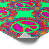 Trippy Stropdas-Dye Psychedelic Peace Sign Poster (Hoek)