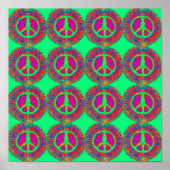 Trippy Stropdas-Dye Psychedelic Peace Sign Poster (Voorkant)
