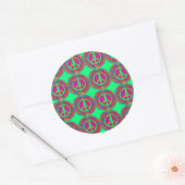 Trippy Stropdas-Dye Psychedelic Peace Sign Ronde Sticker (Envelop)