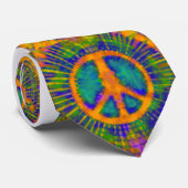 Trippy Stropdas-Dye Psychedelic Peace Sign Stropdas (Opgerold)