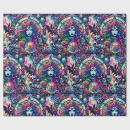 Trippy stropdas kleurstof Halloween heks godin cad Cadeaupapier
