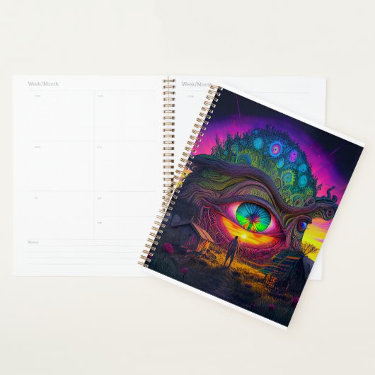 Trippy sunset in abstracte surrealistische day-dro planner (Display)