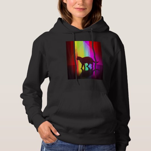 Trippy Surreal Cat Acidwave Aesthetic Surrealism R Hoodie (Voorkant)