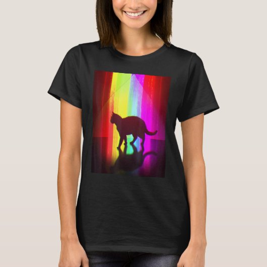 Trippy Surreal Cat Acidwave Aesthetic Surrealism R T-shirt (Voorkant)