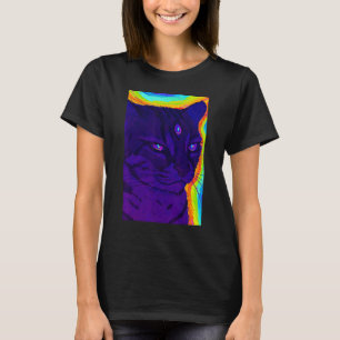 Trippy Surreal Kat Acidwave Esthetiek Surrealisme T-shirt