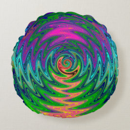 Trippy Swirly Rainbow Rond Kussen