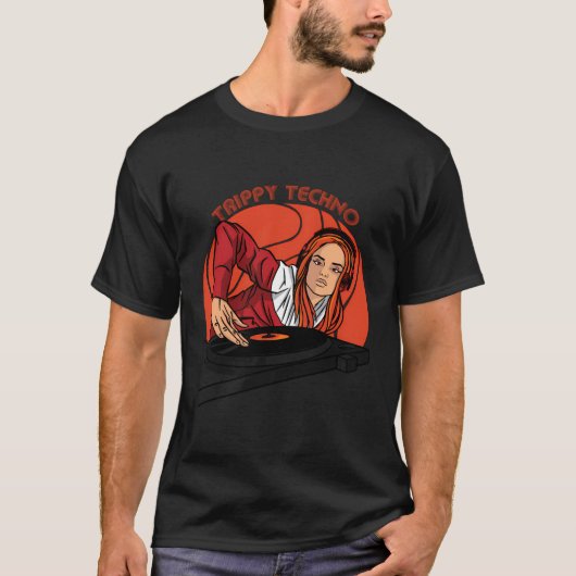Trippy Techno Grappige EDM Muziek Rave Techno Part T-shirt (Voorkant)