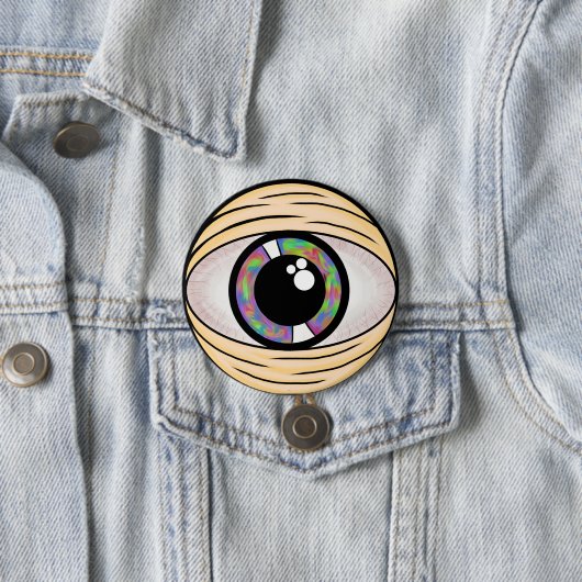 Trippy Third Eye Pin Ronde Button 7,6 Cm (In situ)