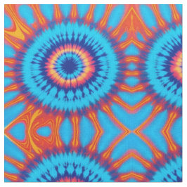 Trippy Tie-Dye Retro Blauw & Oranje Stof