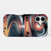 Trippy Tropische Sfeer iPhone 16 Hoesje (Achterkant horizontaal)