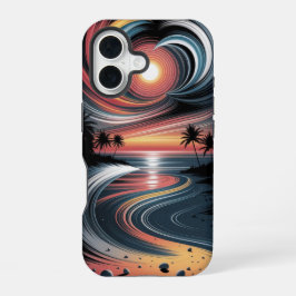 Trippy Tropische Sfeer iPhone 16 Hoesje