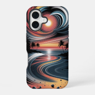 Trippy Tropische Sfeer iPhone 16 Hoesje