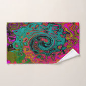 Trippy Turquoise Abstract Retro Liquid Swirl Bad Handdoek (Handdoek)