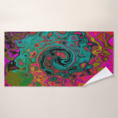 Trippy Turquoise Abstract Retro Liquid Swirl Badhanddoek (Badhanddoek)