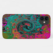 Trippy Turquoise Abstract Retro Liquid Swirl Case-Mate iPhone Case (Achterkant (horizontaal))