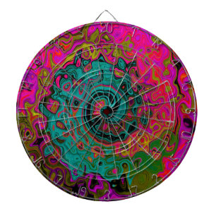 Trippy Turquoise Abstract Retro Liquid Swirl Dartbord