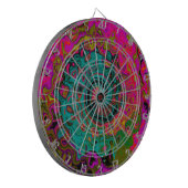 Trippy Turquoise Abstract Retro Liquid Swirl Dartbord (Voorkant Links)