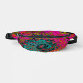 Trippy Turquoise Abstract Retro Liquid Swirl Heuptasje (Voorkant)