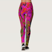 Trippy Turquoise Abstract Retro Liquid Swirl Leggings (Achterkant)