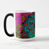 Trippy Turquoise Abstract Retro Liquid Swirl Magische Mok (Links)