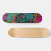 Trippy Turquoise Abstract Retro Liquid Swirl Persoonlijk Skateboard (Horizontaal)
