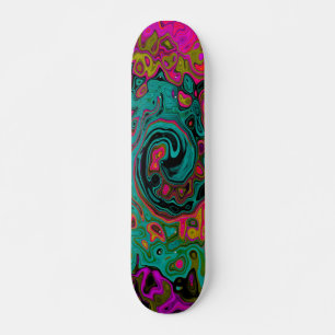 Trippy Turquoise Abstract Retro Liquid Swirl Persoonlijk Skateboard