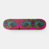 Trippy Turquoise Abstract Retro Liquid Swirl Persoonlijk Skateboard (Horizontaal)
